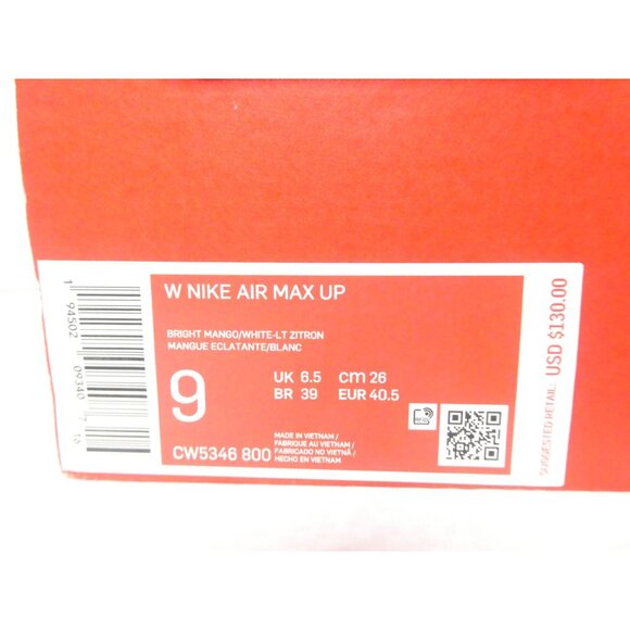 Nike Air Max Up Bright Mango Light‎ Zitron Shoes Women’s Size 9 CW5346-800 - Picture 6 of 7